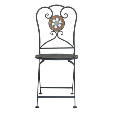 Outdoor wrought iron chair for garden or swimming pool
