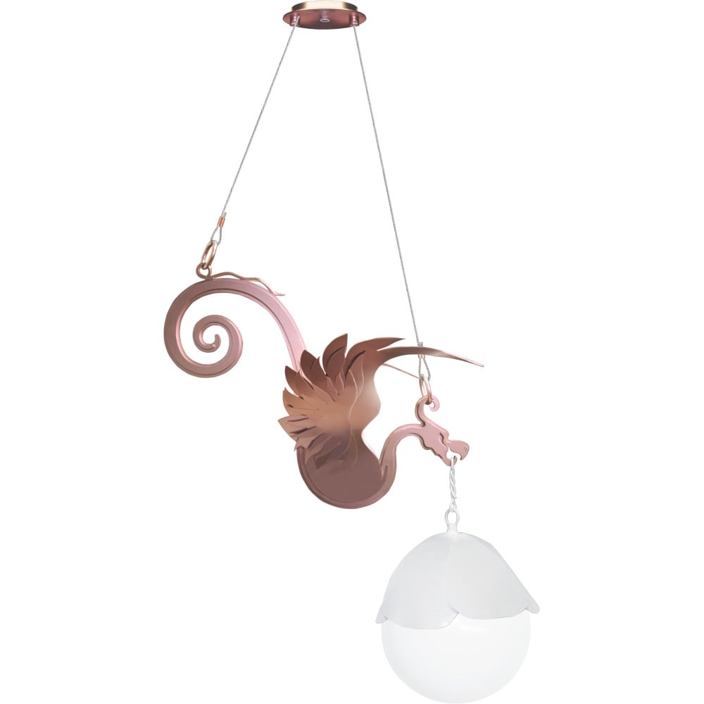 Dream ceiling lamp in copper-colored painted steel with polycarbonate lamp cover