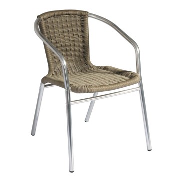 Vintage style chromed tubular outdoor chair