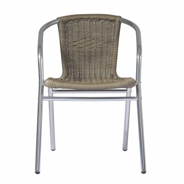 Chaise d'extérieur tubulaire chromée de style vintage