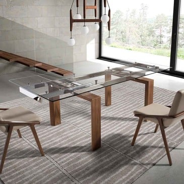 Uitschuifbare glazen tafel van Angel Cerdà geschikt voor woonkamers