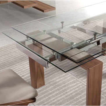 Mesa extensível de vidro de Angel Cerdà adequada para salas de estar