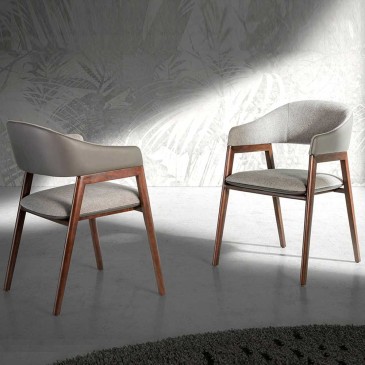 Angel Cerdà gepolsterter Stuhl aus Massivholz