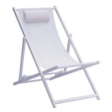 Sæt med 4 aluminiums strandstole betrukket med vaskbart stof