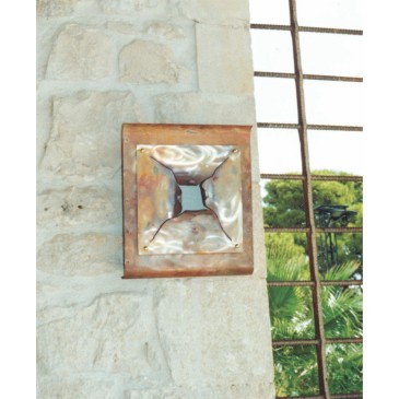 Candeeiro de parede pequeno Ambra em cobre fosco e envelhecido com lâmpada E 27