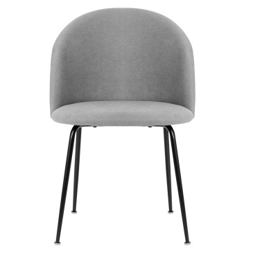 4-teiliges Set gepolsterter Stühle mit Metallstruktur