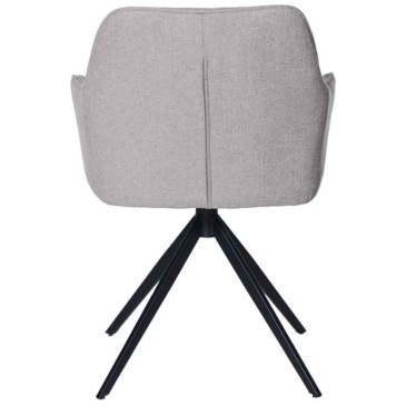 Padded swivel chairs set of 2 pieces with black metal structure
