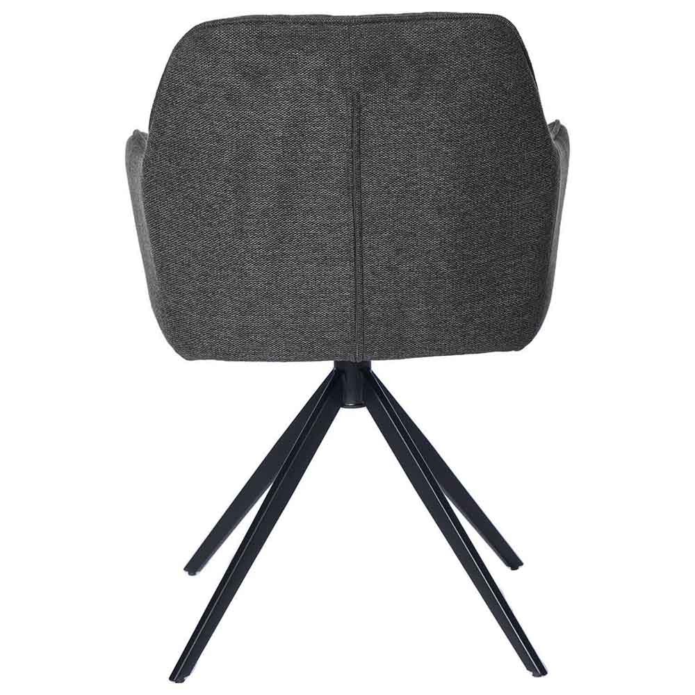 Padded swivel chairs set of 2 pieces with black metal structure