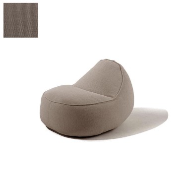 Padded armchair for indoors and outdoors in soft and elegant colors