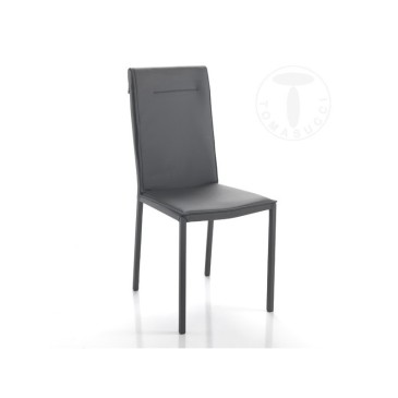 Tomasucci Camy conjunto de 2 sillas de metal tapizadas en cuero sintético