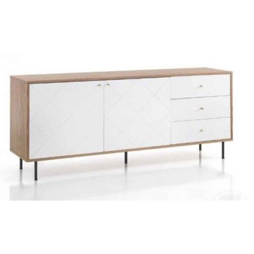 Diamond sideboard by Tomasucci made of veneered MDF wood with cushioned doors and drawers