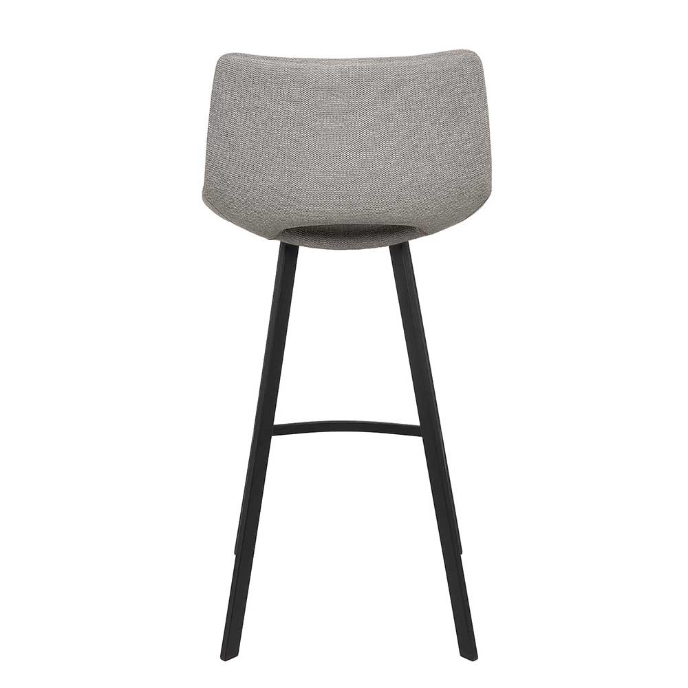 Set of high metal stools with padded seat