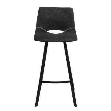Set of high metal stools with padded seat