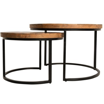 Minimal and industrial set of coffee tables