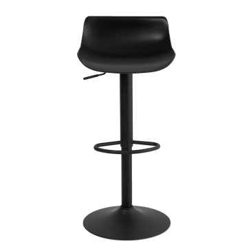Set of 2 stools with metal base and polypropylene structure and seat