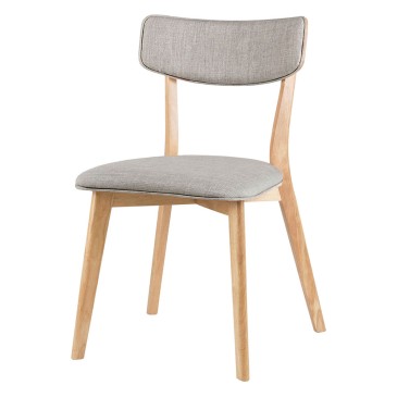 Conjunto de 2 cadeiras forradas em tecido com estrutura em madeira