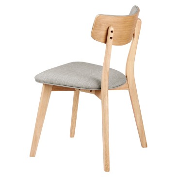 Conjunto de 2 cadeiras forradas em tecido com estrutura em madeira