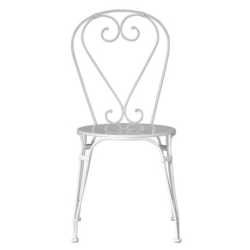 Wrought iron outdoor chair with vintage design
