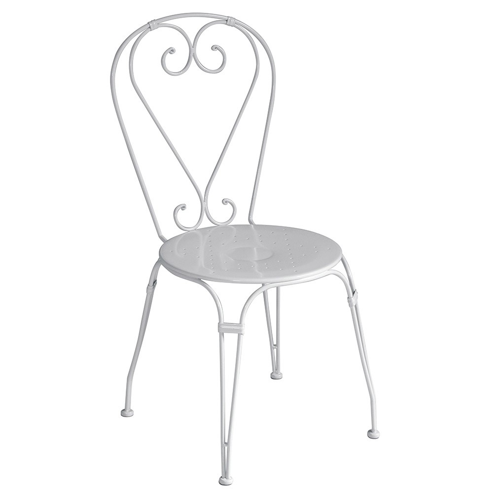 Wrought iron outdoor chair with vintage design