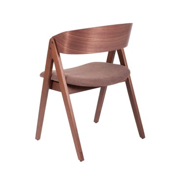 Cadeiras de madeira de carvalho nas cores carvalho e nogueira revestidas em tecido