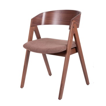 Ξύλινες καρέκλες βελανιδιάς σε χρώματα δρυός και καρυδιάς ντυμένες με ύφασμα