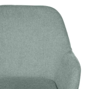 Cadeiras com assento totalmente acolchoado revestido em tecido com pés em metal