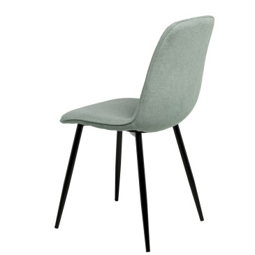 Padded chairs covered with metal leg structure