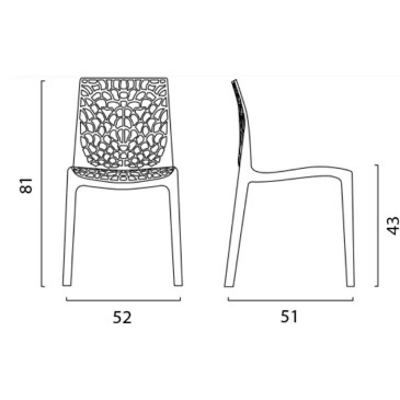Conjunto de 22 cadeiras de exterior em polipropileno