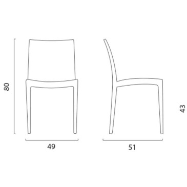 Conjunto de 24 cadeiras empilháveis em polipropileno