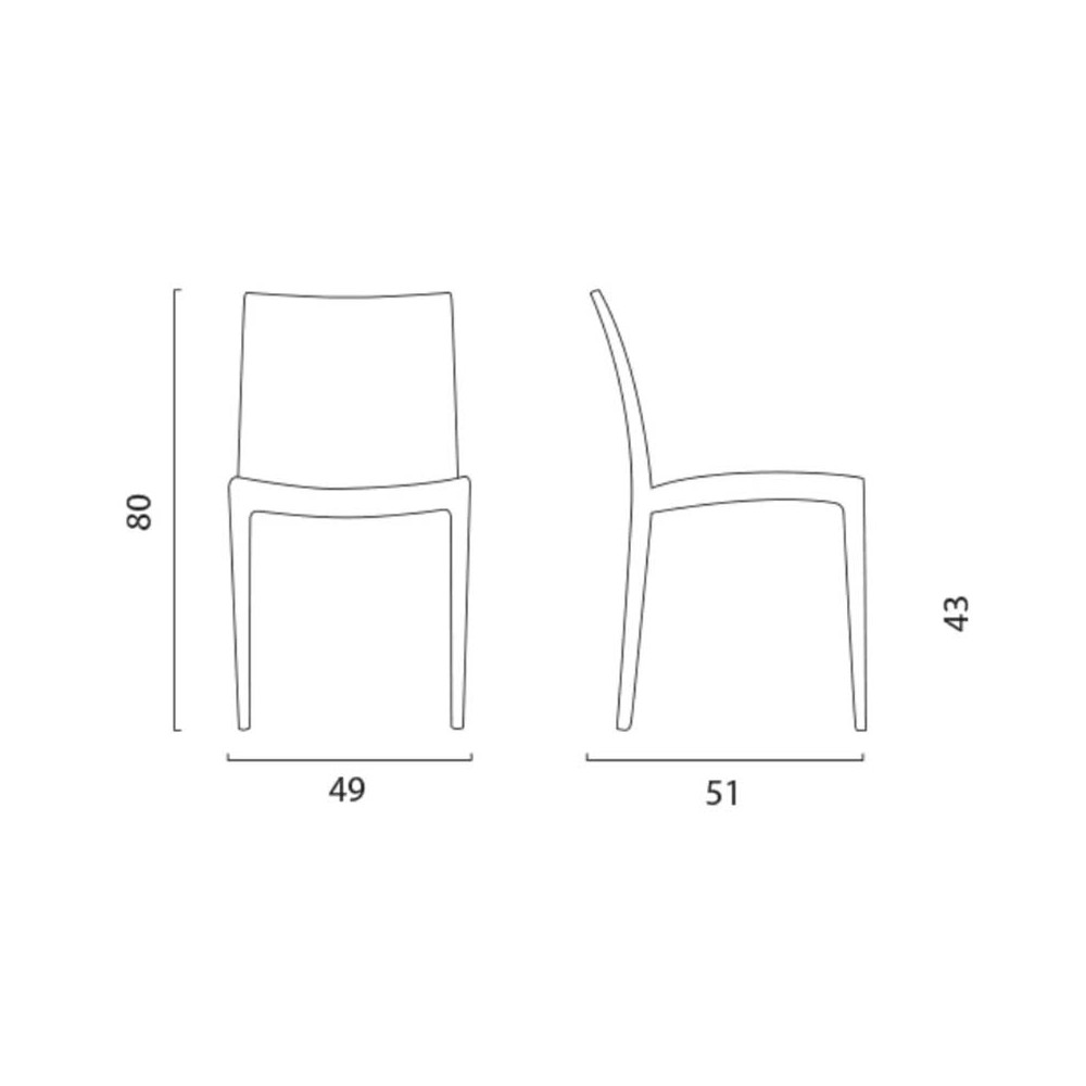 Set of 24 stackable polypropylene chairs