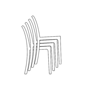 Conjunto de 24 sillas apilables de polipropileno.