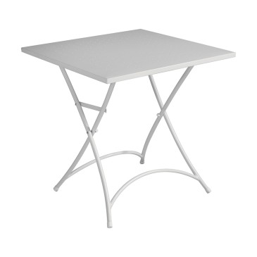 Square outdoor table suitable for gardens or bars