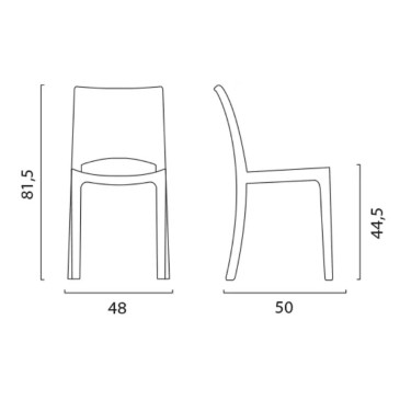 Sæt med 18 stabelbare polycarbonat stole