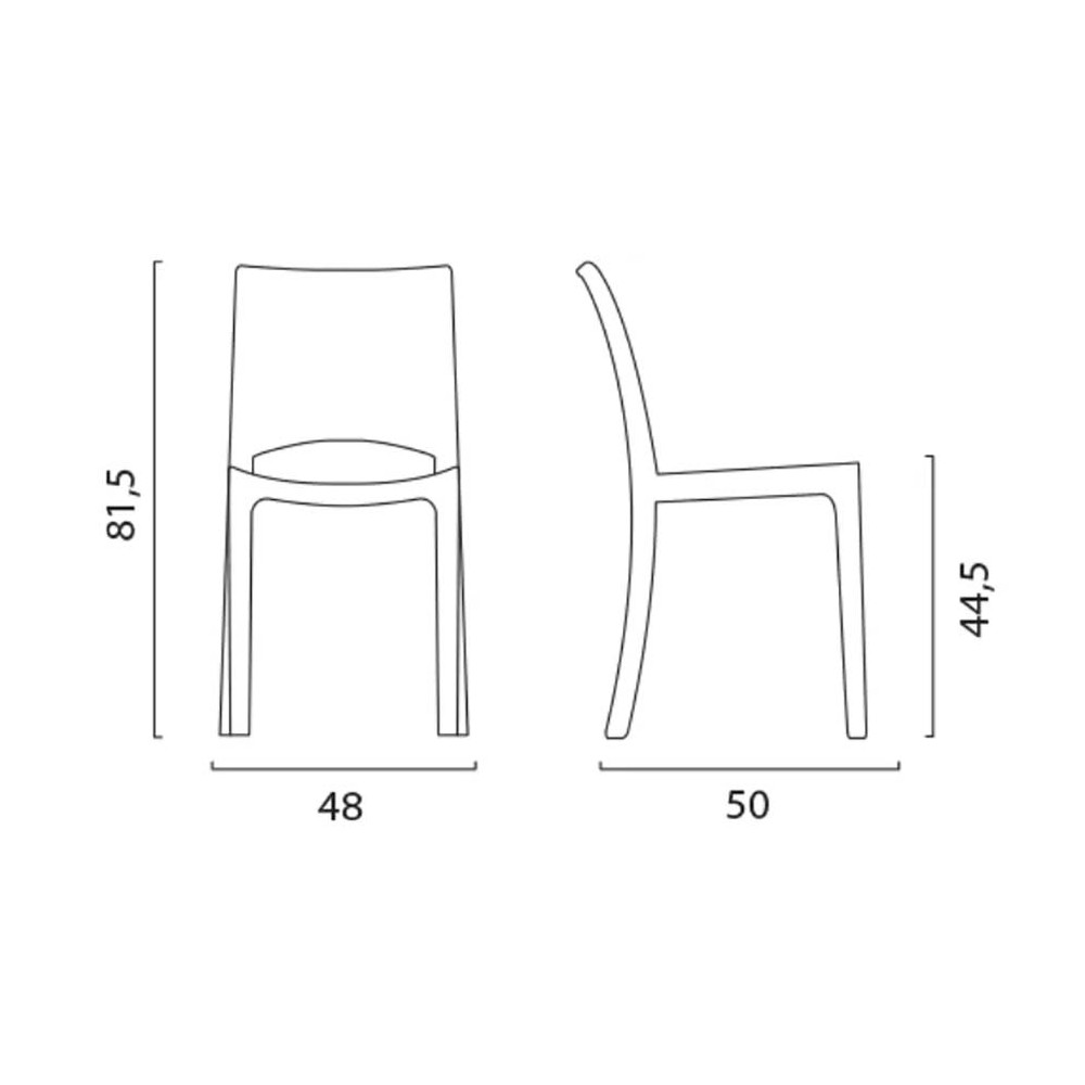 Conjunto de 18 cadeiras empilháveis em policarbonato