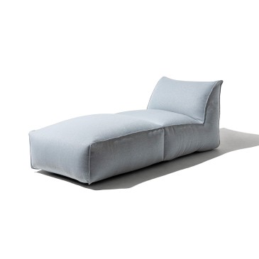 Comfortable and refined padded chaise longue covered in fabric