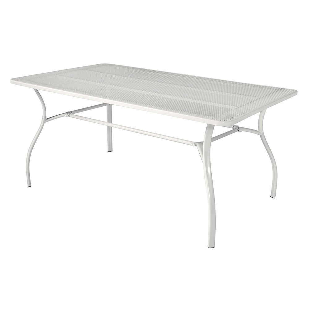 Outdoor table in ivory-coloured wrought iron