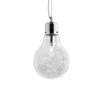 Lampe à suspension Luce Max en forme de lampe avec structure en métal et verre soufflé disponible en plusieurs versions