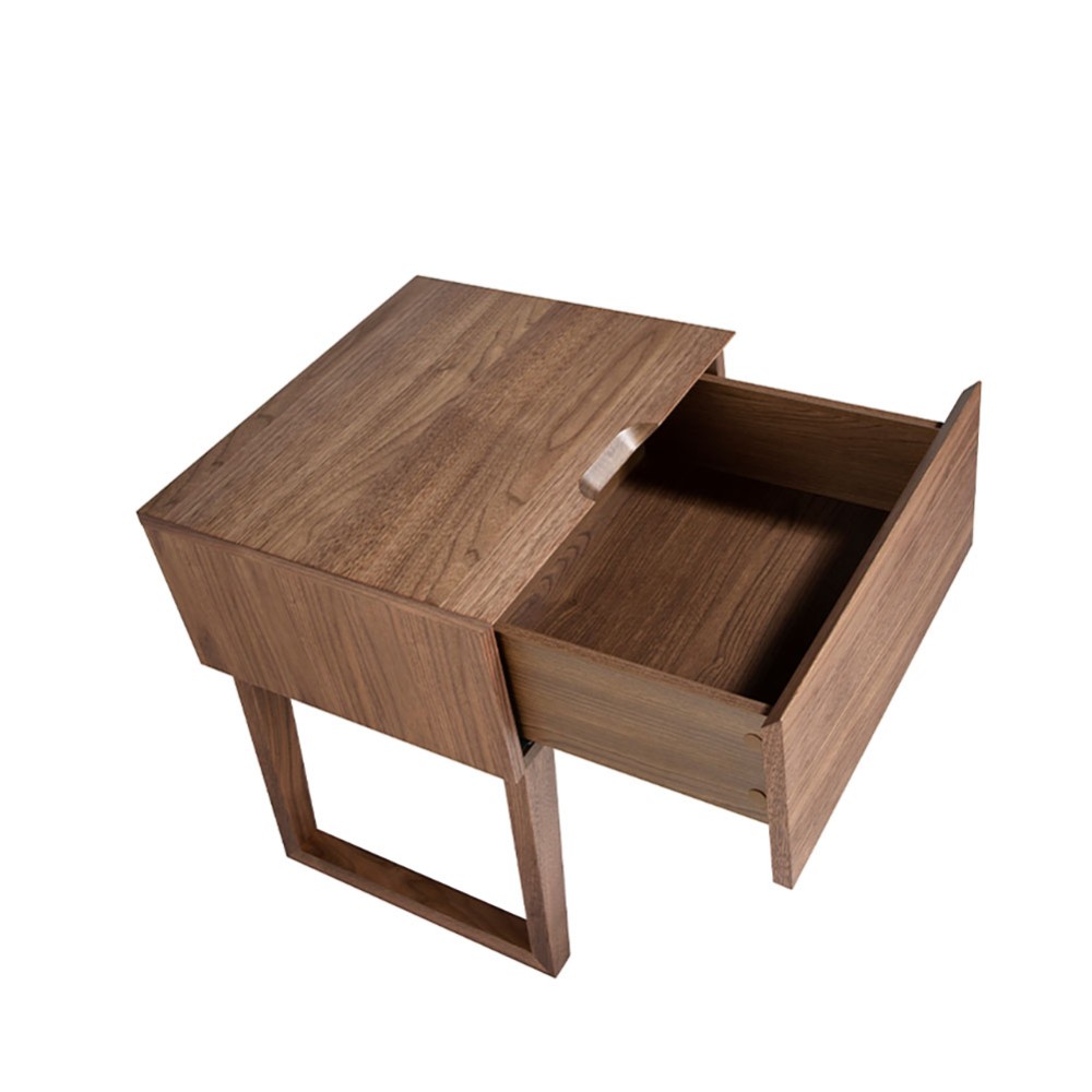 Wooden bedside table by Angel Cerda suitable for elegant bedrooms