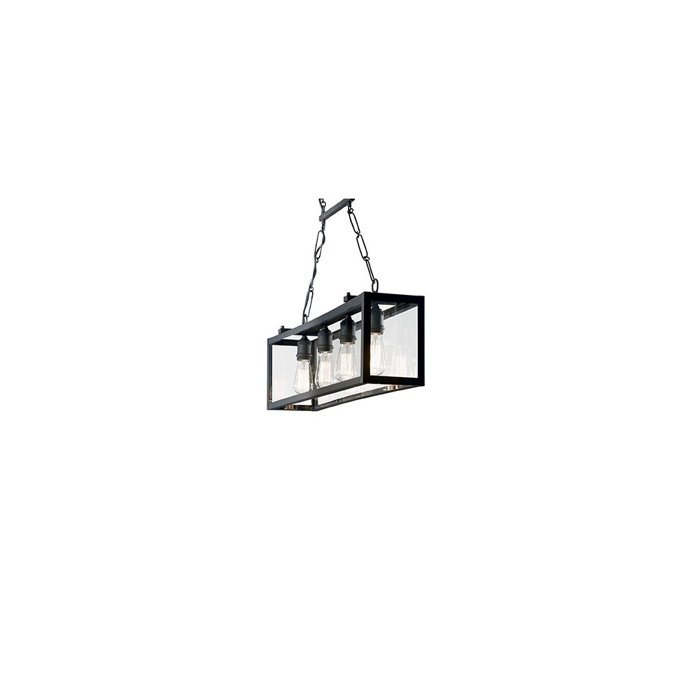 Lámpara de suspensión Igor con estructura de metal pintado en blanco o negro disponible en 3 tamaños