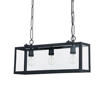 Igor suspension lamp with white or black painted metal frame available in 3 sizes