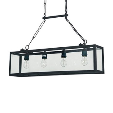 Igor suspension lamp with white or black painted metal frame available in 3 sizes