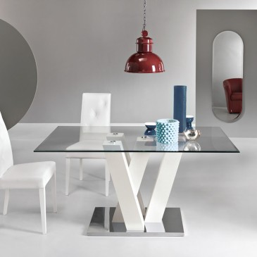 Ennio Glastisch von Ikone Casa, geeignet für Wohnzimmer oder Küche