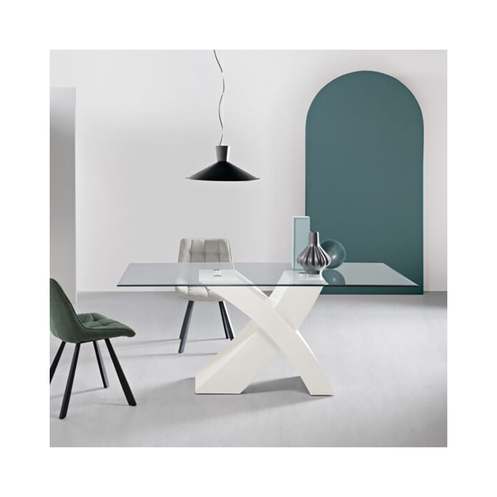 Raul glass table by ikone Casa suitable for kitchen or living room
