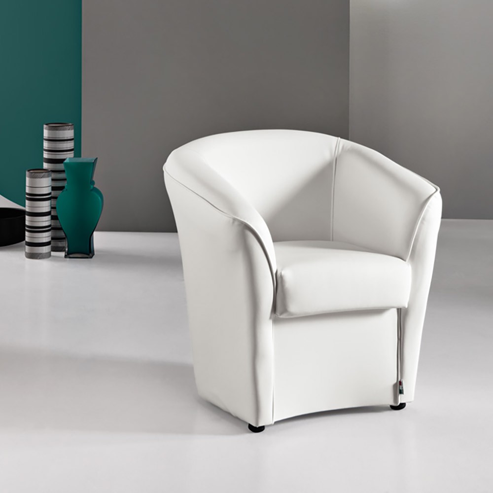 Moderner Sessel Valentina mit Kunstlederbezug in verschiedenen Ausführungen