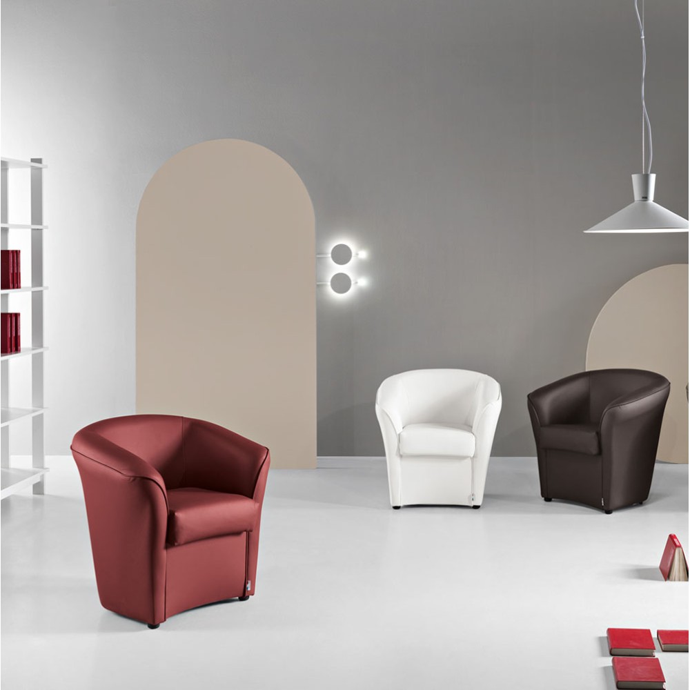 Valentina modern armchair covered in eco-leather of various finishes