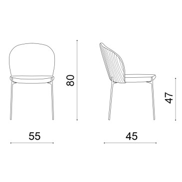 Cadeiras refinadas de sala de estar ou jantar revestidas de veludo