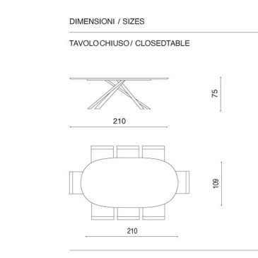 Ron di Capodarte ovalt trebord egnet for opphold | kasa-store