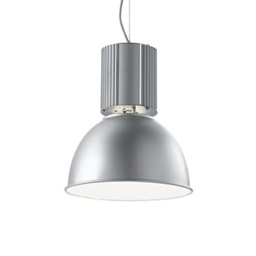 Hangar Suspension Lamp in anodized aluminum and white enamelled interior adjustable in height
