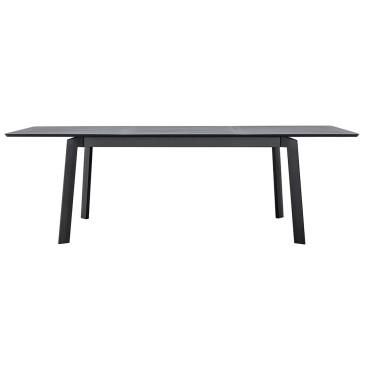 Extendable outdoor table in aluminum suitable for outdoors