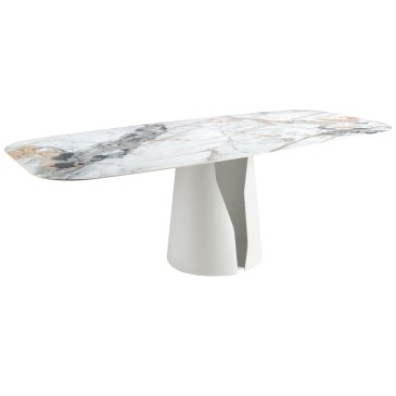 Fixed table with porcelain marble top by Angel Cerdà
